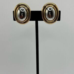 Vintage Liz Claiborne Silver and Gold Tone Clip On Earrings